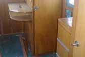 Photo of original cabinetry in vintage 1948 Westcraft Westwood trailer